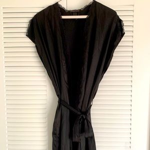 Black Satin Robe